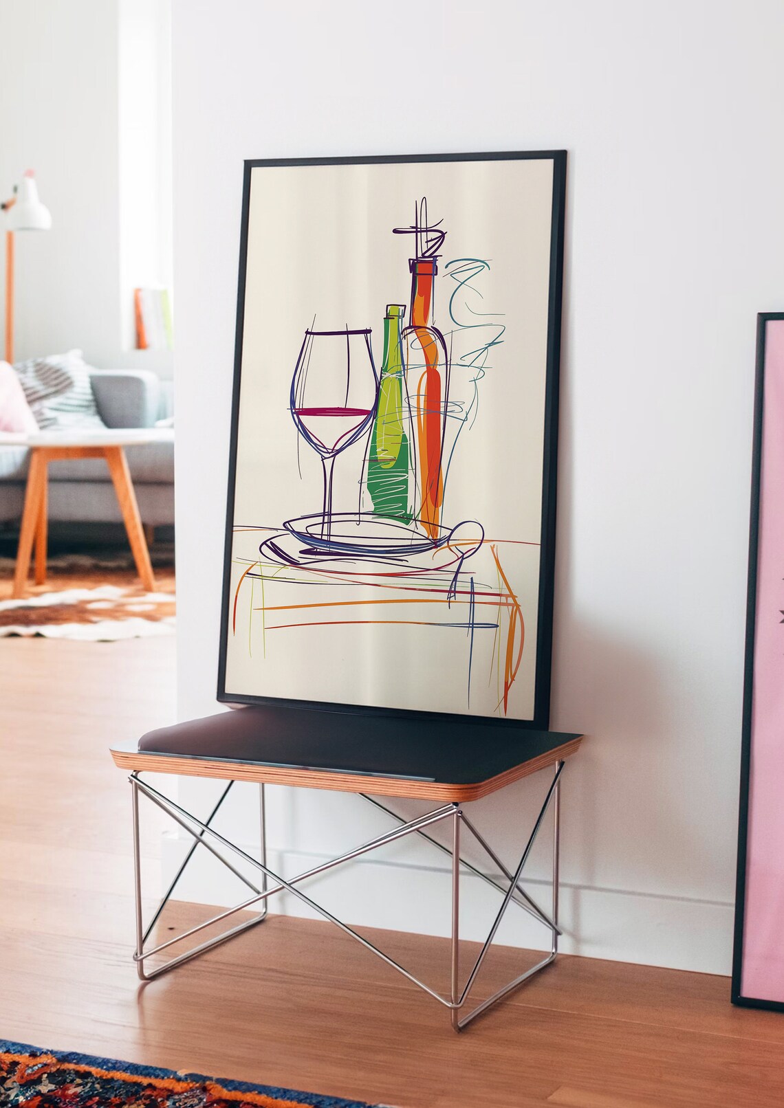 70s Retro Line Art Poster, Psychedelic Kitchen Print - Image 4