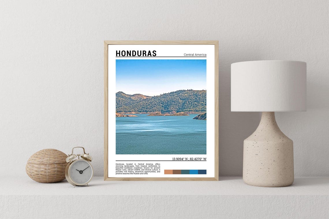 Honduras Print Honduras Poster Honduras Wall Art Honduras Travel Honduras Art Print Honduras Photo Honduras Artwork - Image 2