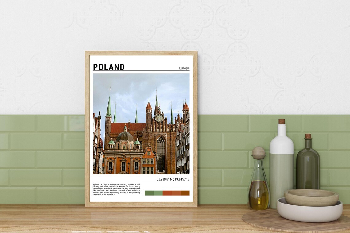 Gdansk Poland Historic Old Town Church Gothic Towers Photo Poster - Image 3