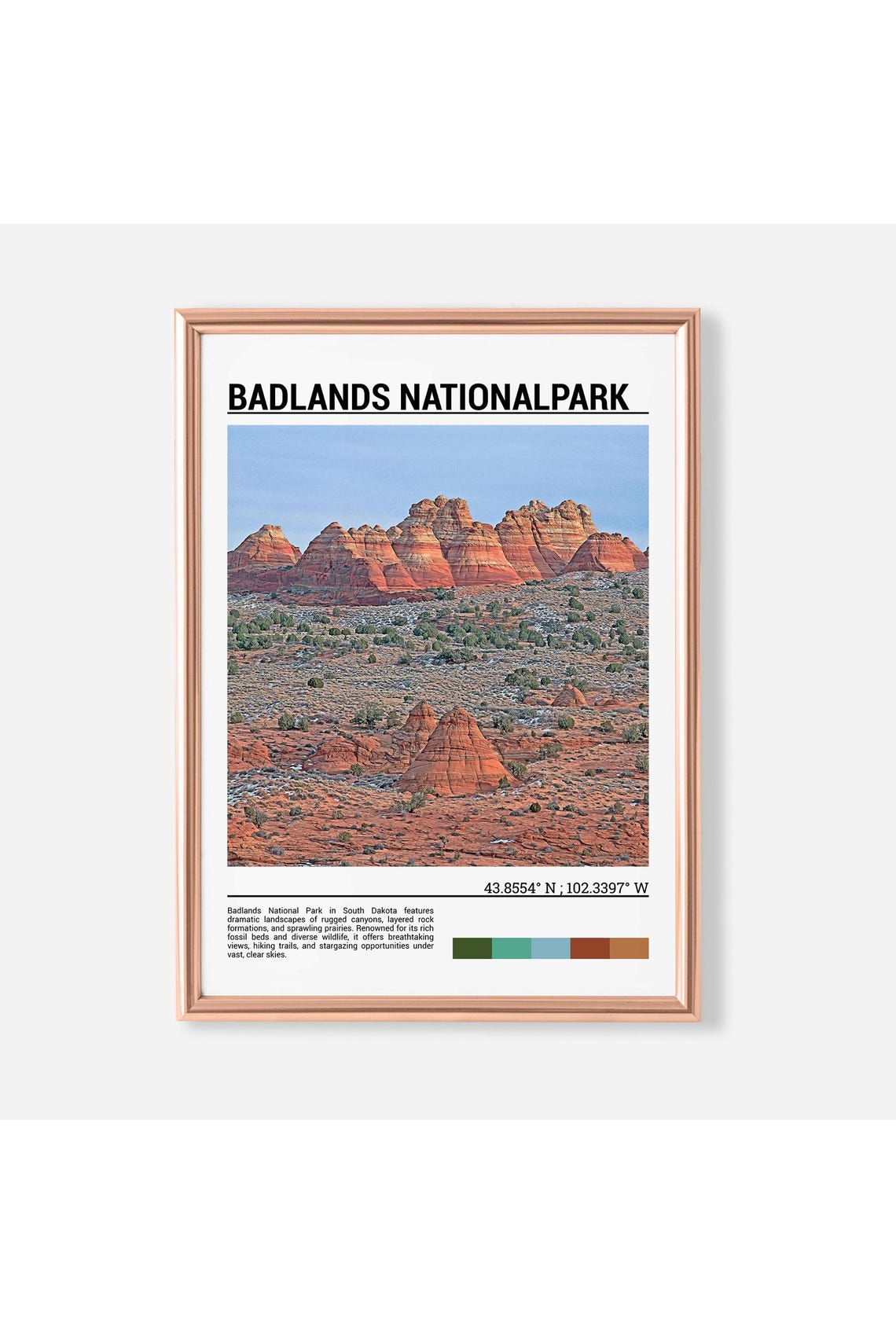 Badlands National Park Print Badlands National Park Poster Badlands National Park Wall Art Badlands National Park Travel South Dakota