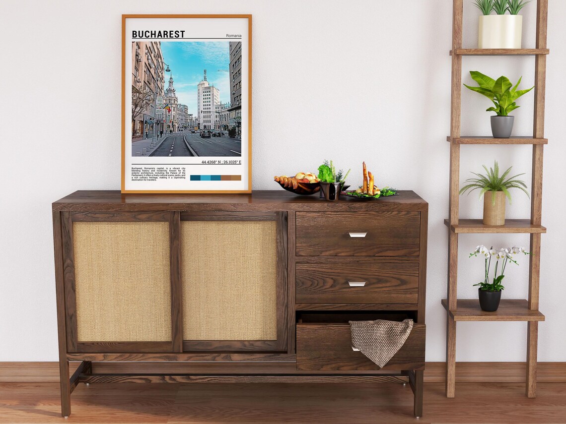 Bucharest Romania City Boulevard Historic Street Scene Travel Poster - Image 6