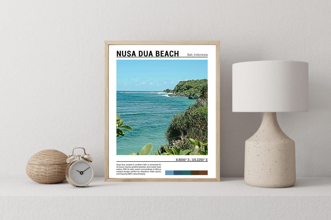 Nusa Dua Beach Print Nusa Dua Beach Poster Nusa Dua Beach Wall Art Nusa Dua Beach Travel Nusa Dua Beach Art Print Bali Photo - Image 2