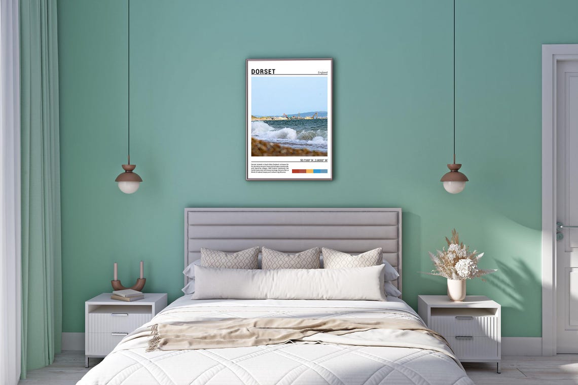 Dorset England Jurassic Coast Waves Shingle Beach Sea Spray Poster - Image 5