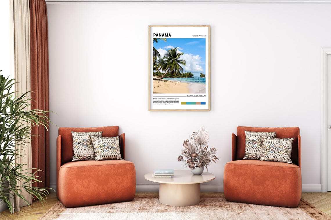 Panama Central America Tropical Palm Tree Beach Paradise Poster - Image 7