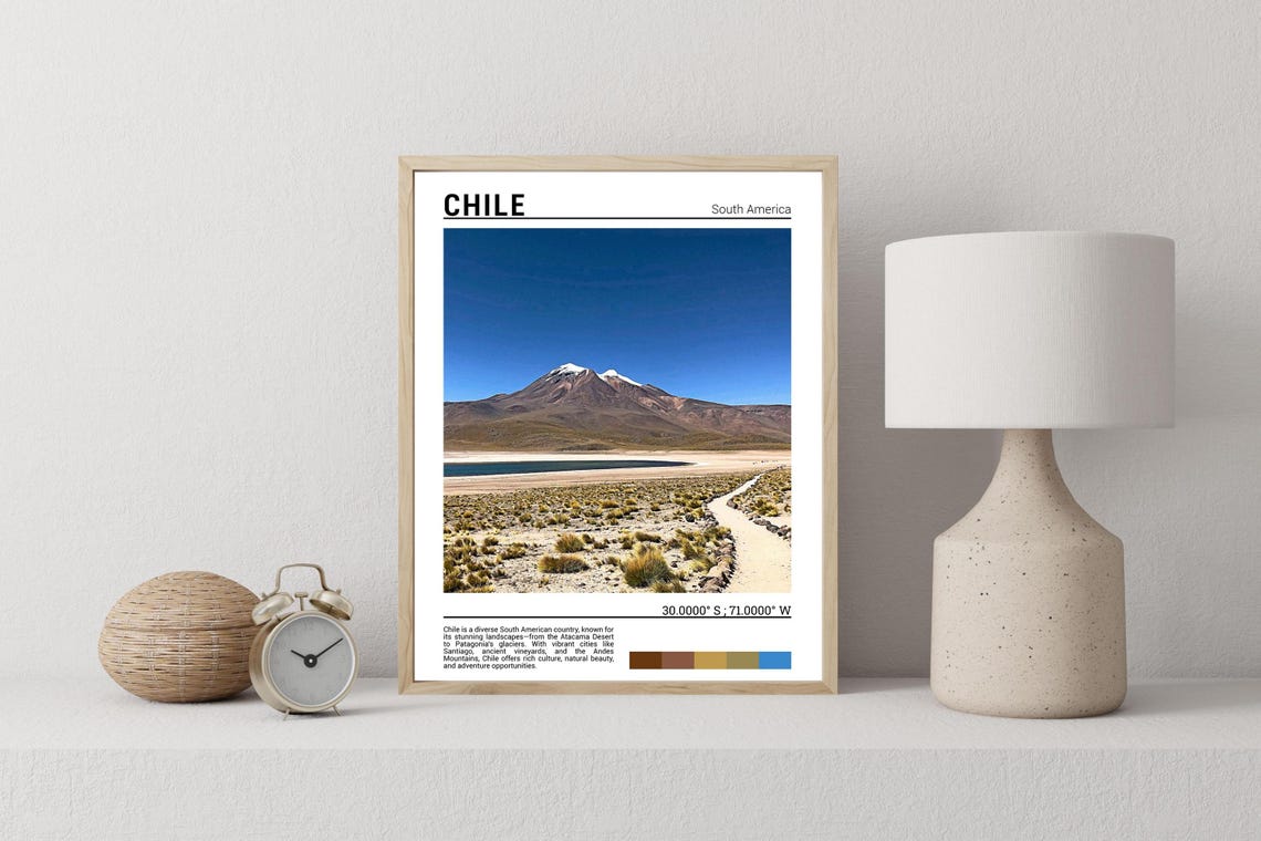 Chile Print Chile Poster Chile Wall Art Chile Travel Chile Art Print Chile Photo Chile Artwork - Image 2