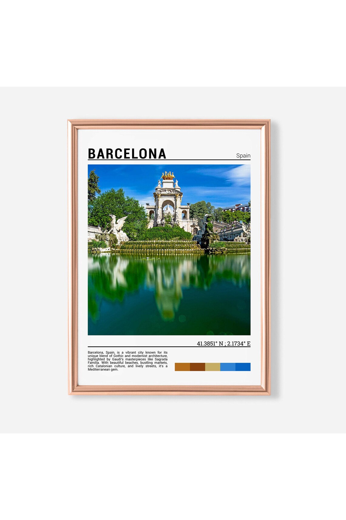 Barcelona Travel Poster, Europe Wall Art Print