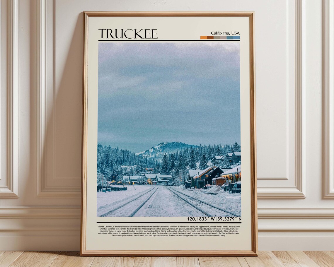 Truckee Travel Poster, USA Wall Art Print