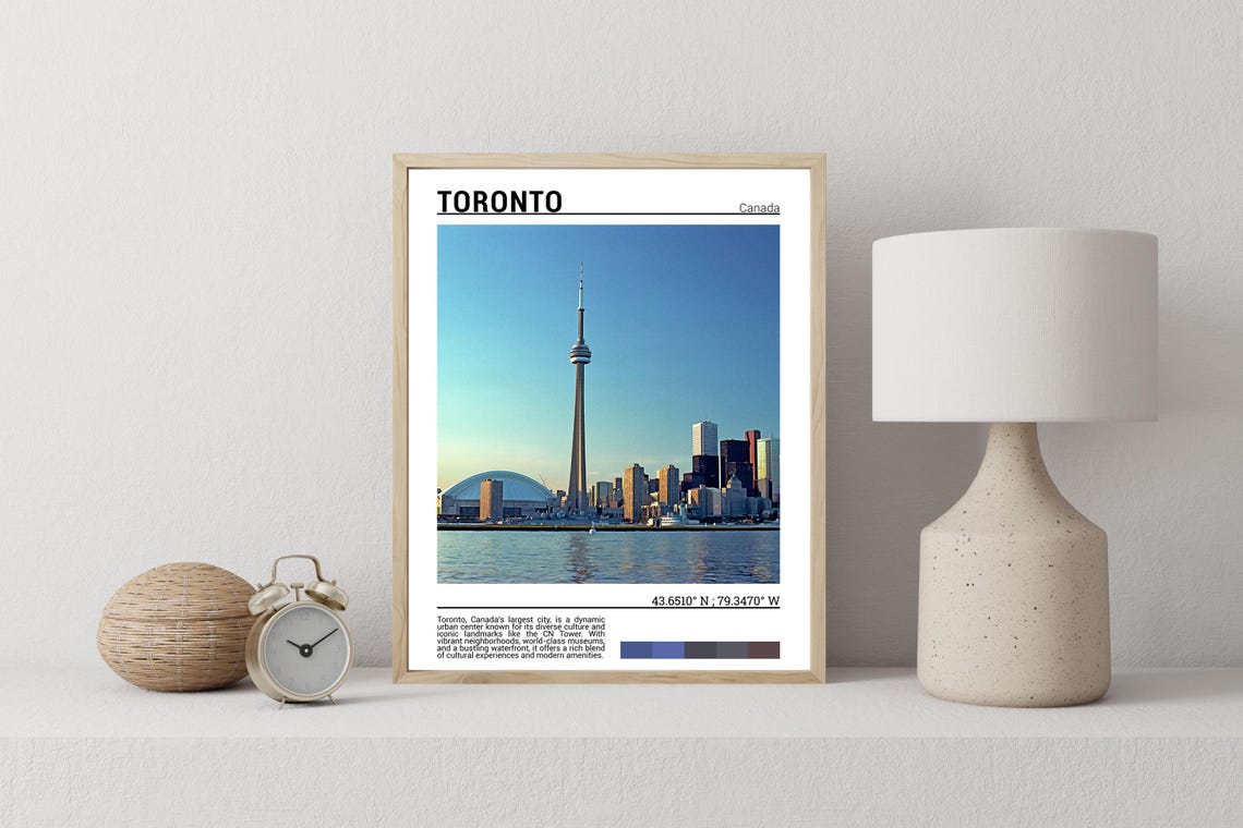 Toronto Canada CN Tower Skyline Lake Ontario Waterfront Travel Poster - Image 2