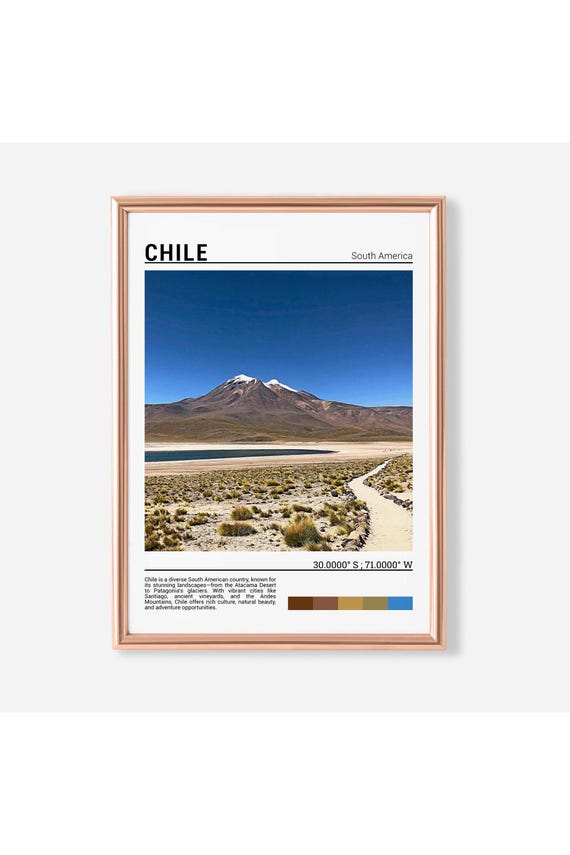 Chile Print Chile Poster Chile Wall Art Chile Travel Chile Art Print Chile Photo Chile Artwork