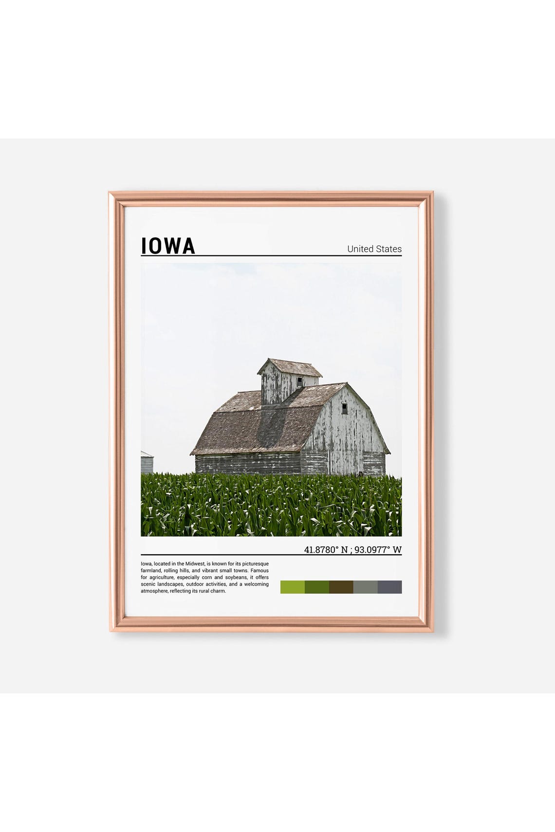 Iowa Print Iowa Poster Iowa Wall Art Iowa Travel Iowa Artwork Iowa Photo Iowa Usa