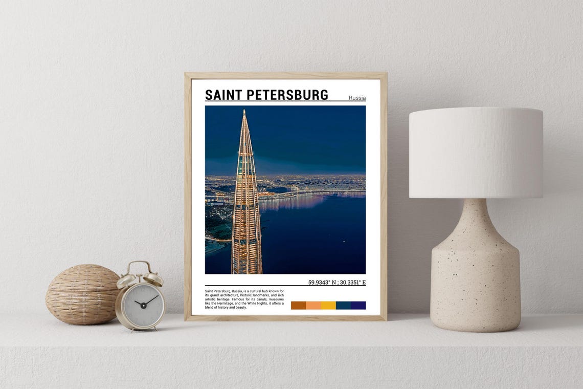 Saint Petersburg Print Saint Petersburg Poster Saint Petersburg Wall Art Saint Petersburg Travel Saint Petersburg Art Print - Image 2