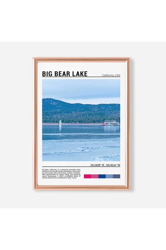 Big Bear Poster California Print Big Bear California Wall Art Big Bear Wall Art Big Bear Poster Print California Usa Wall Art