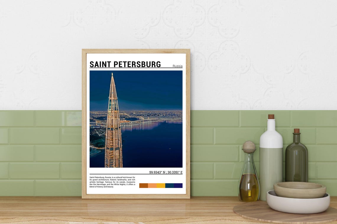Saint Petersburg Print Saint Petersburg Poster Saint Petersburg Wall Art Saint Petersburg Travel Saint Petersburg Art Print - Image 3