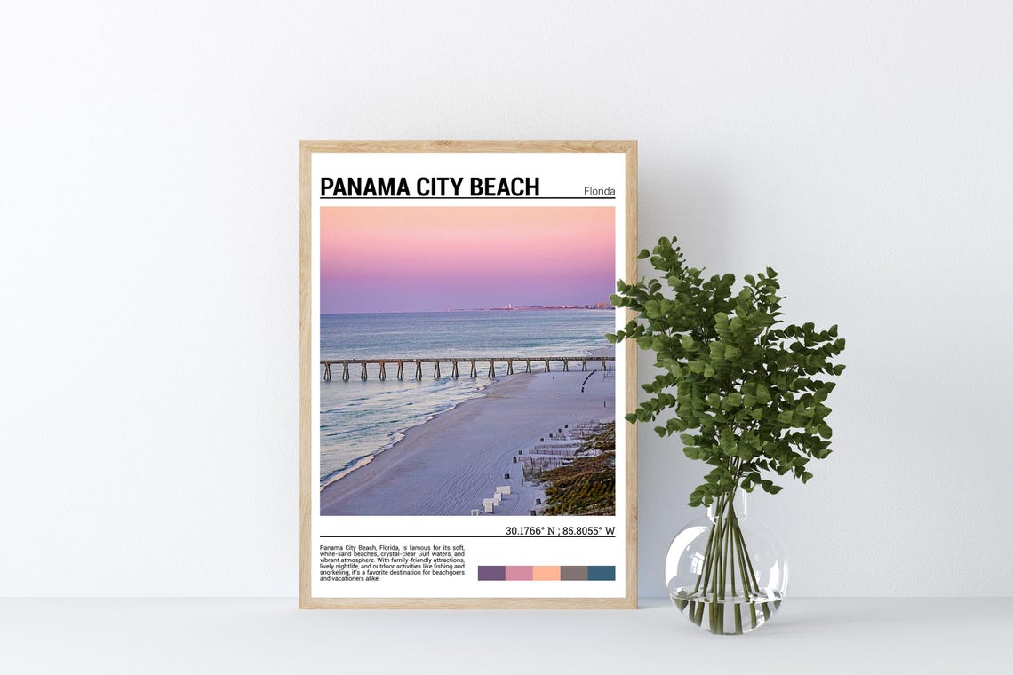 Panama City Beach Print Panama City Beach Poster Panama City Beach Wall Art Panama City Beach Travel Panama City Beach Art Print - Image 4