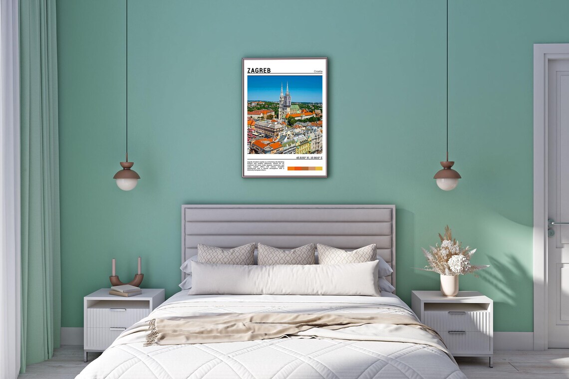 Zagreb Croatia Cathedral Twin Spires Old Town Croatian Capital Poster - Image 5