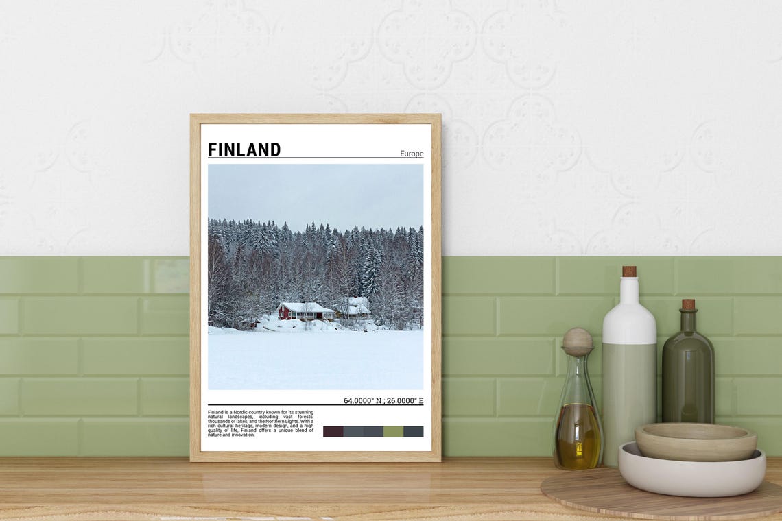 Finland Print Finland Poster Finland Travel Poster Finland Print Finland Travel Gift Finlandeurope - Image 3