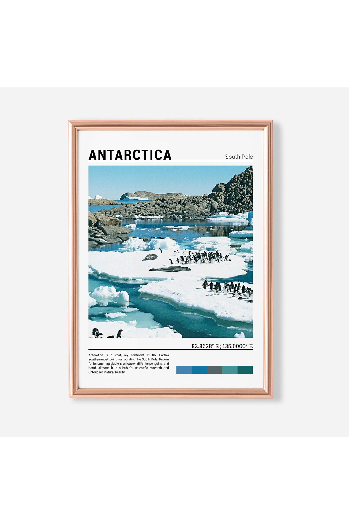 Antarctica Travel Poster, Antarctica Wall Art Print