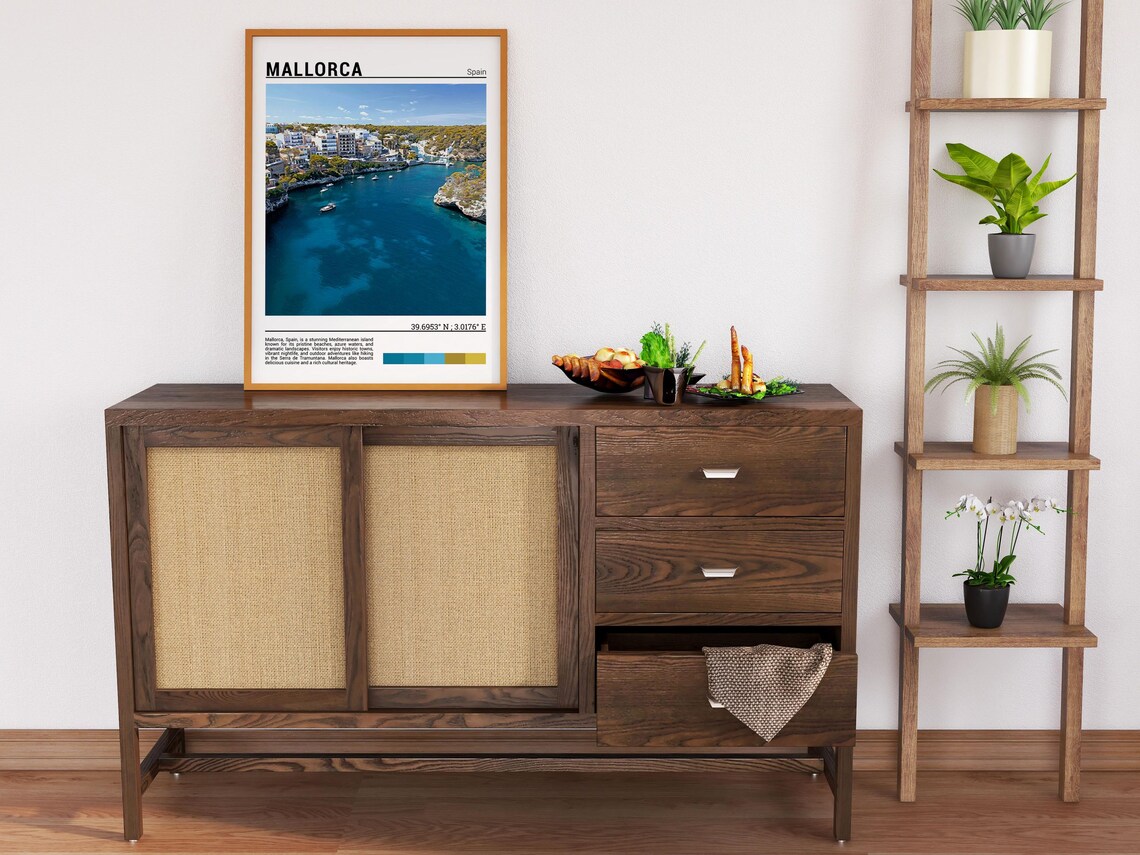 Mallorca Spain Turquoise Bay Boats Mediterranean Coast Photo Poster - Image 5