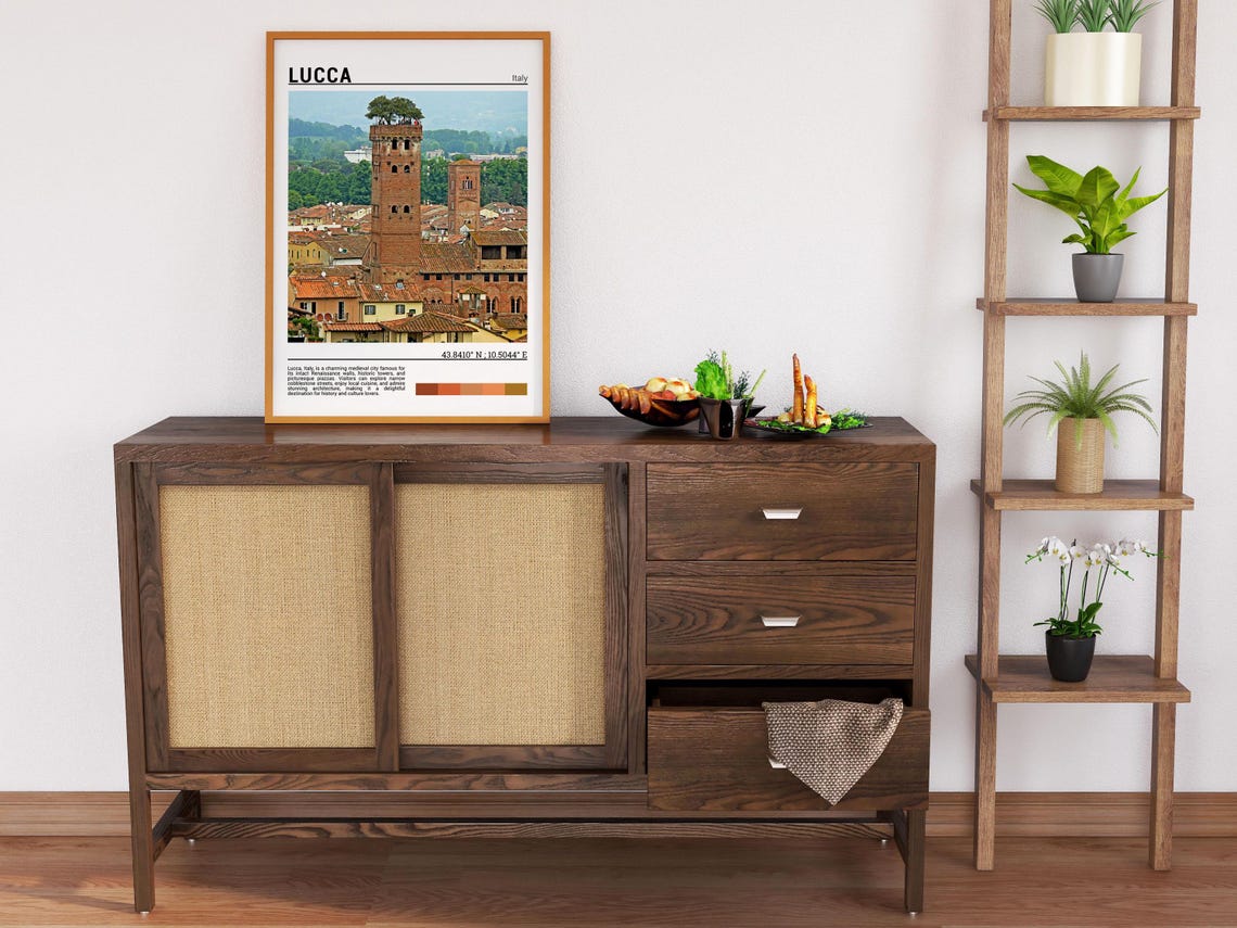 Lucca Italy Guinigi Tower Rooftop Trees Medieval Town Photo Poster - Image 6