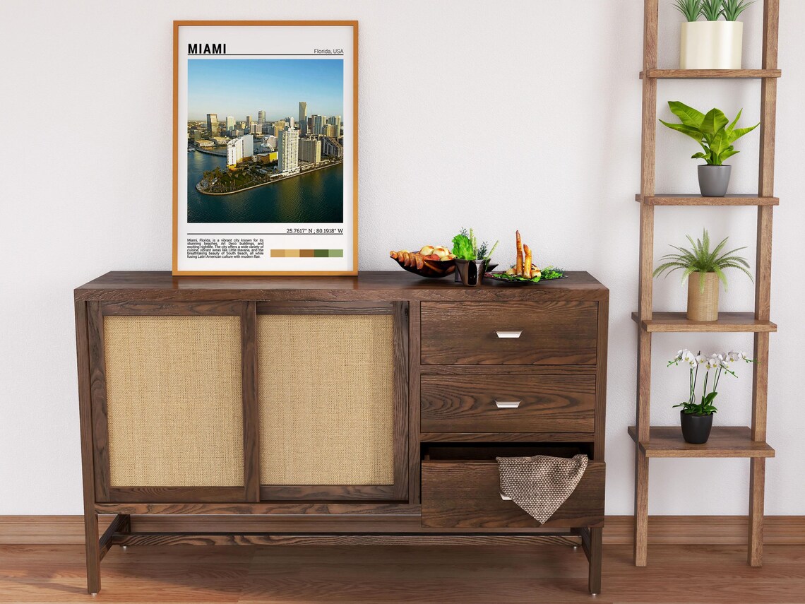 Miami Florida Downtown Skyline Bay Waterfront Aerial Photo Poster - Image 5