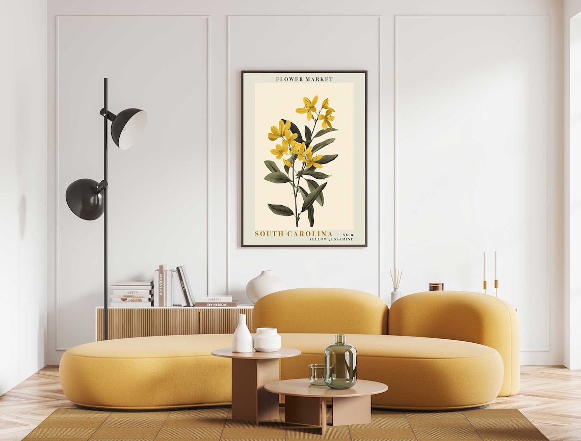 South Carolina Yellow Jessamine Blossom Botanical Flower Poster - Image 5