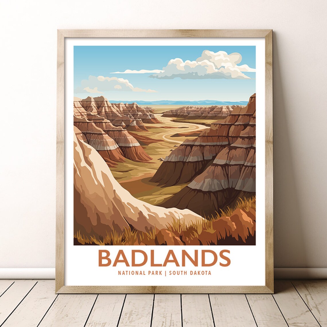 Badlands National Park South Dakota Striped Buttes Travel Poster