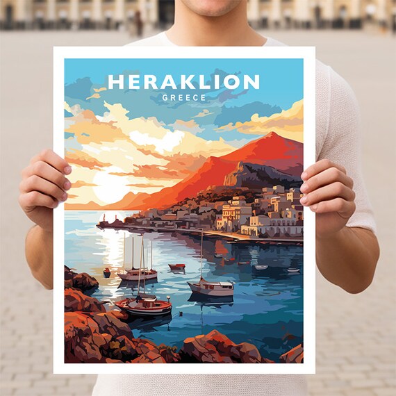 Heraklion Greece Crete Travel Poster Print