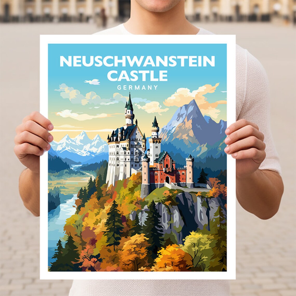 Neuschwanstein Castle Germany Travel Poster Print