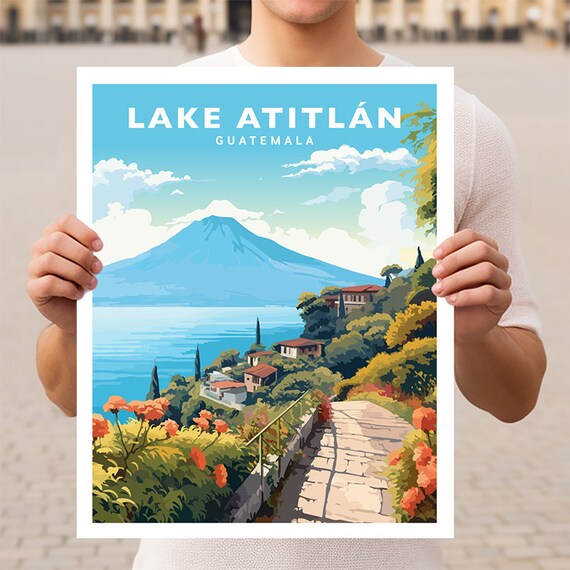 Lake Atitlan Guatemala Travel Poster Print