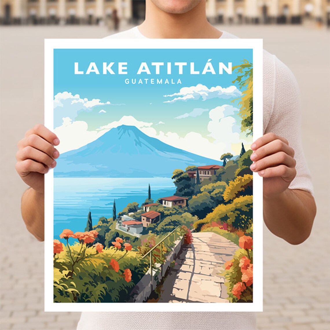 Lake Atitlan Guatemala Travel Poster Print