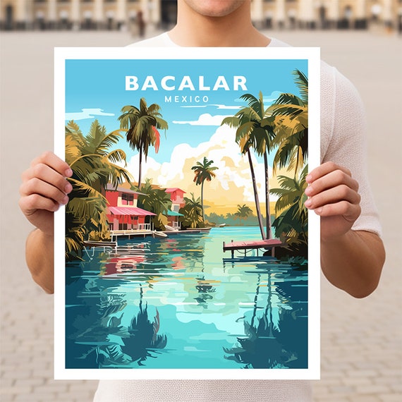 Bacalar Mexico Quintana Roo Travel Wall Art Poster Print