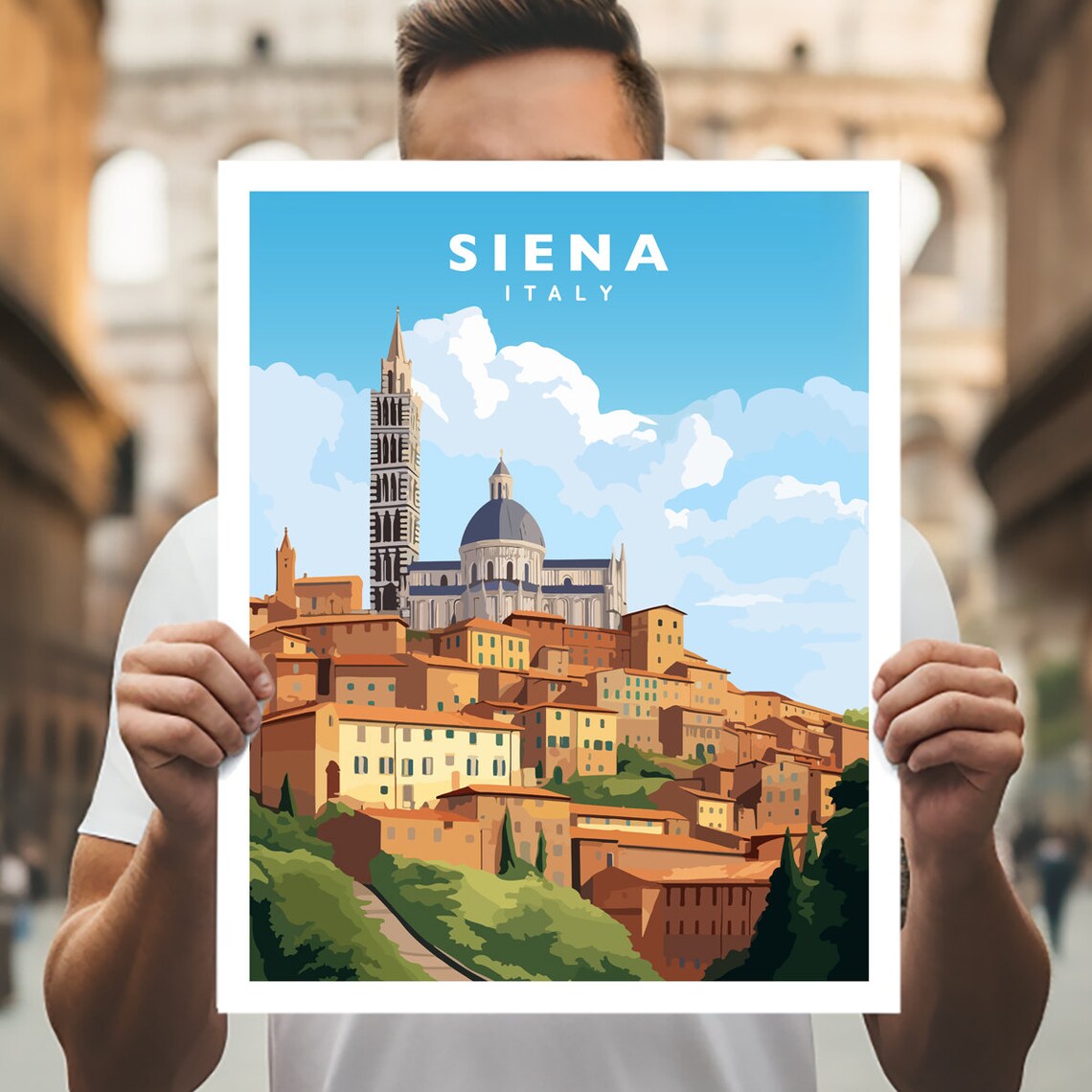 Siena Italy Tuscany Travel Poster Print