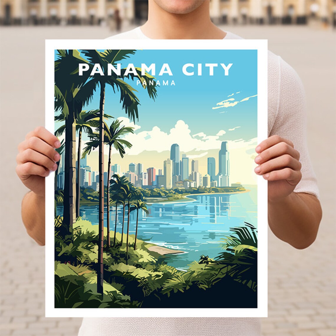 Panama City Panama Travel Poster, Latin America