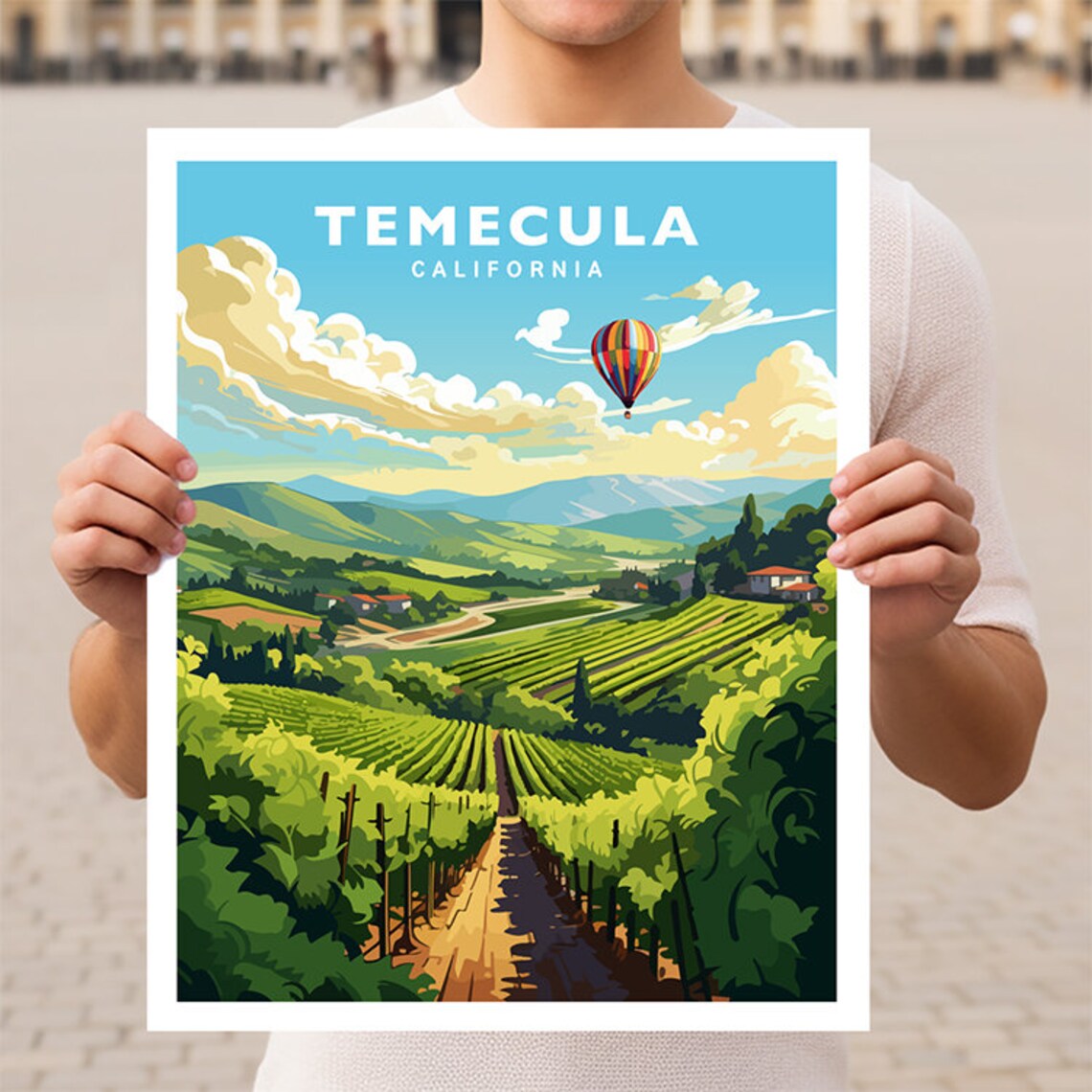 Temecula California Travel Poster, Wall Art Print