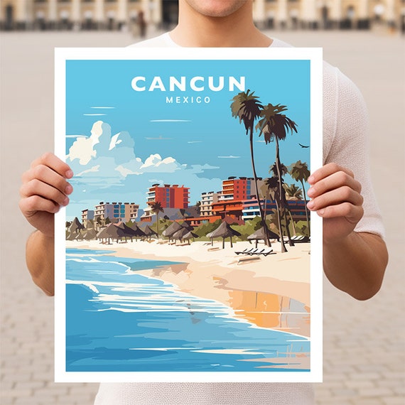 Cancun Mexico Quintana Roo Travel Wall Art Poster Print