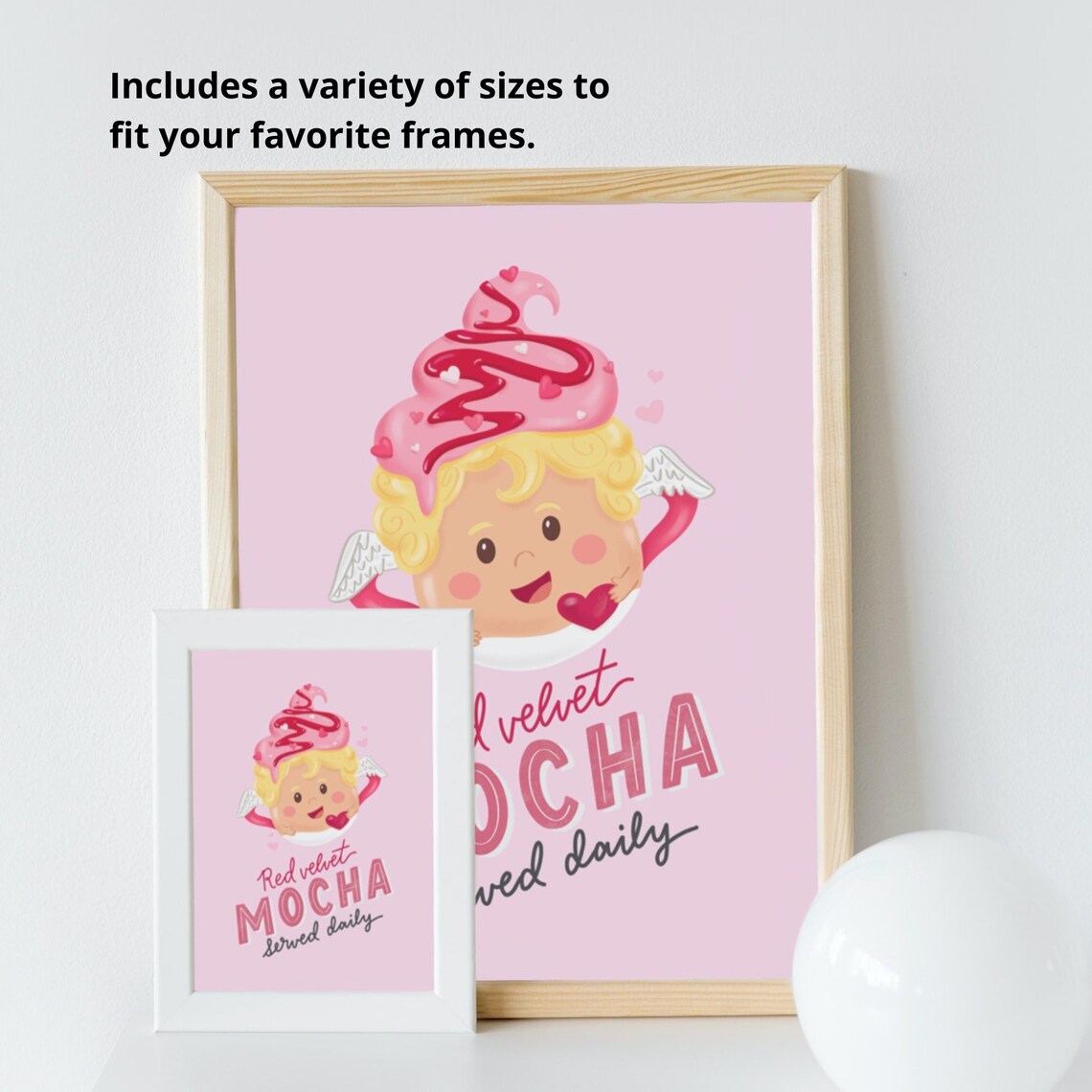 Red Velvet Mocha Served Daily Cute Cupid Baby Mug Valentine Print - Image 4