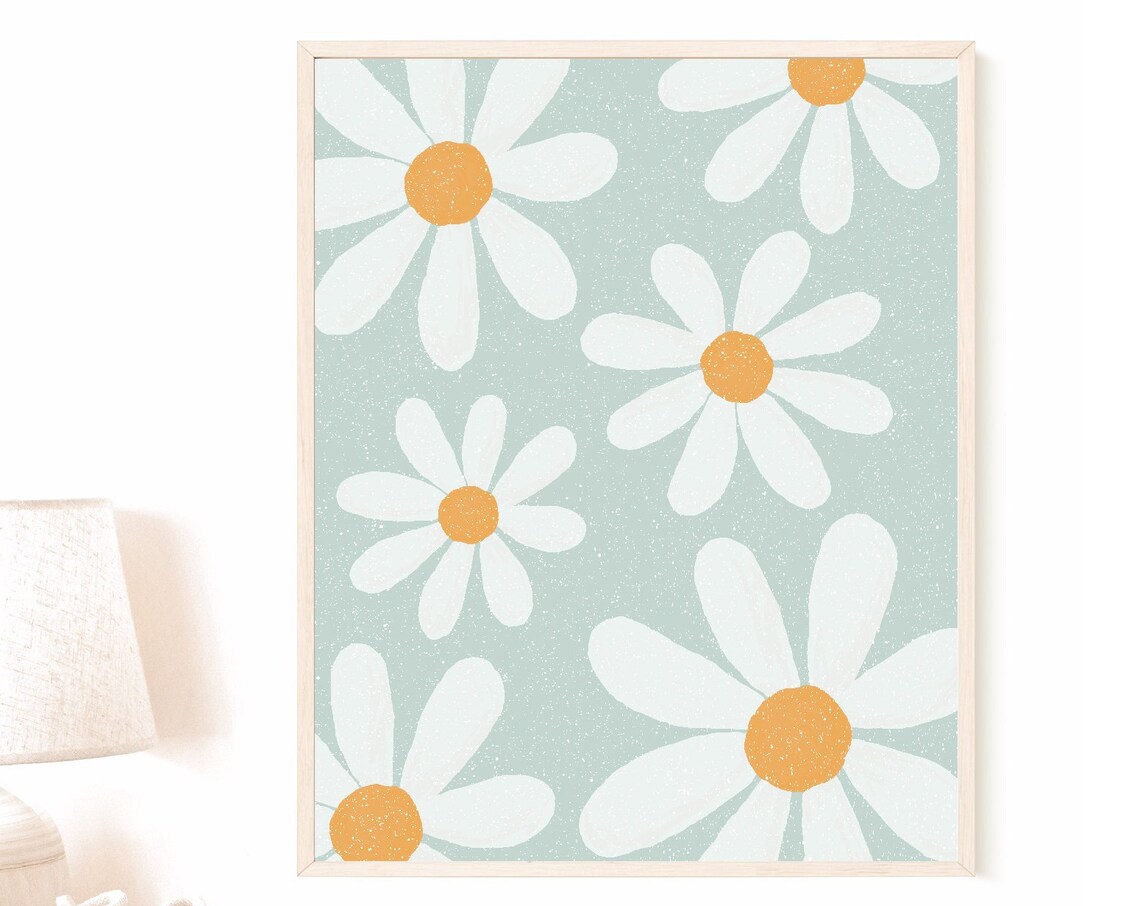Sage Daisy Print, Girls Boho Nursery Art Print - Image 3