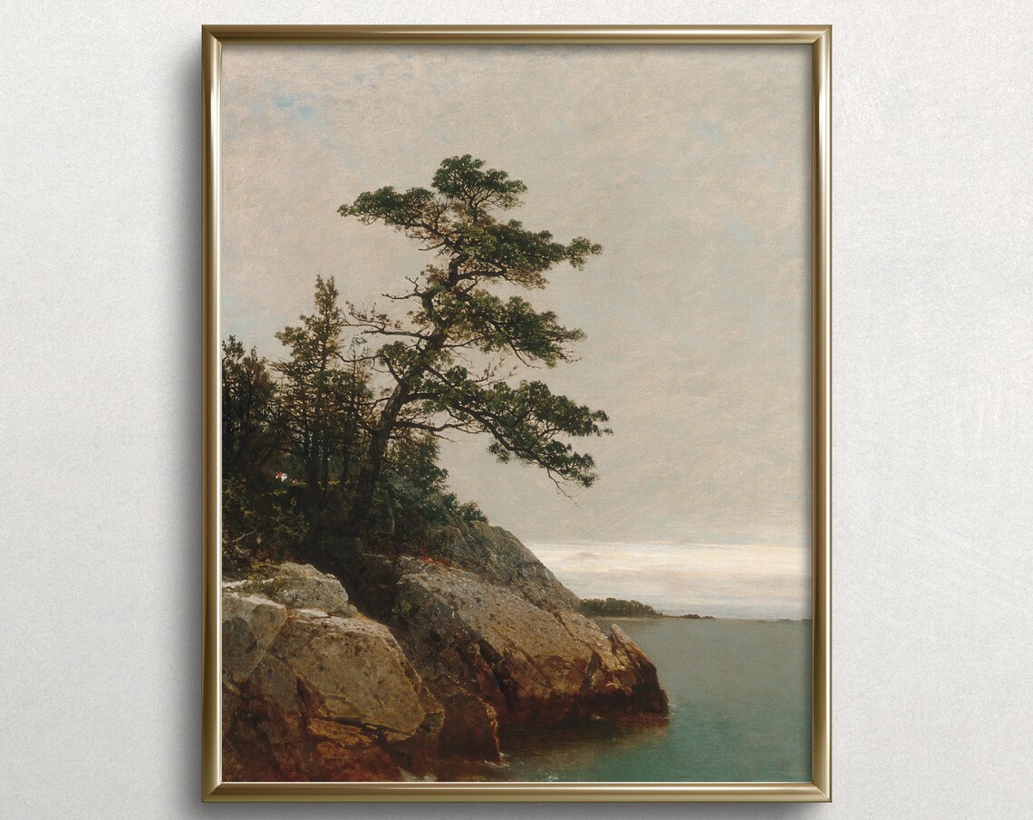 Oregon Coast Coastal Pine Vintage Ocean Art Print