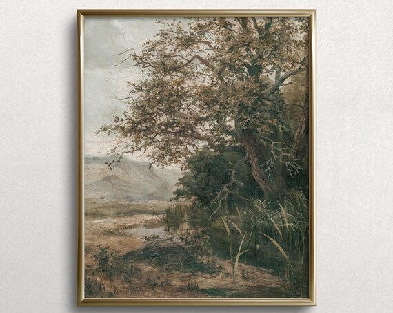 Hope Tree Moody Tree Art Forest Wall Art Tree Landscape Painting Nature Walk Art Forest Decor L303