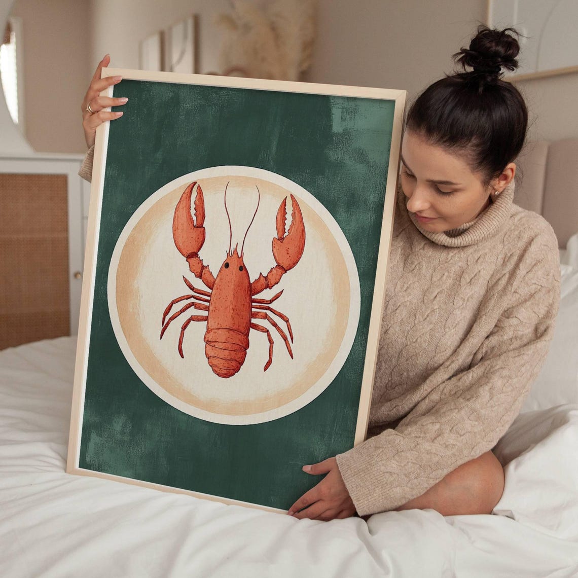Lobster Print Kitchen Mediterranean Decor Coastal Painting Gift For Foodie Cafe Art Seaside Trendy Wall Art Home Decor Coastal Decor Crab - Image 4