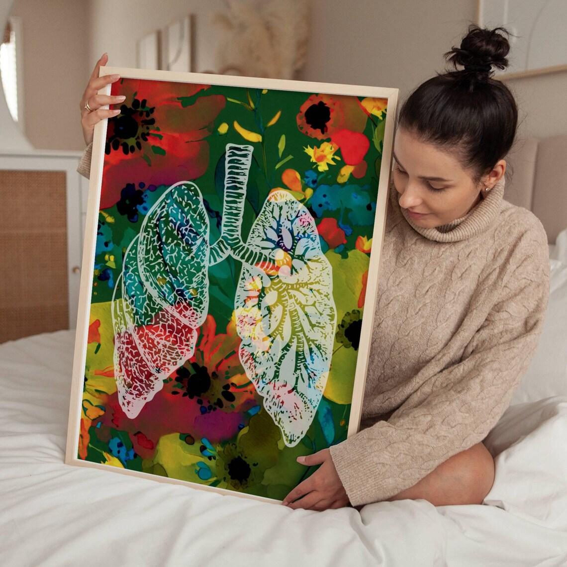 Lungs Anatomy Wall Art, Science Meditation Print - Image 4