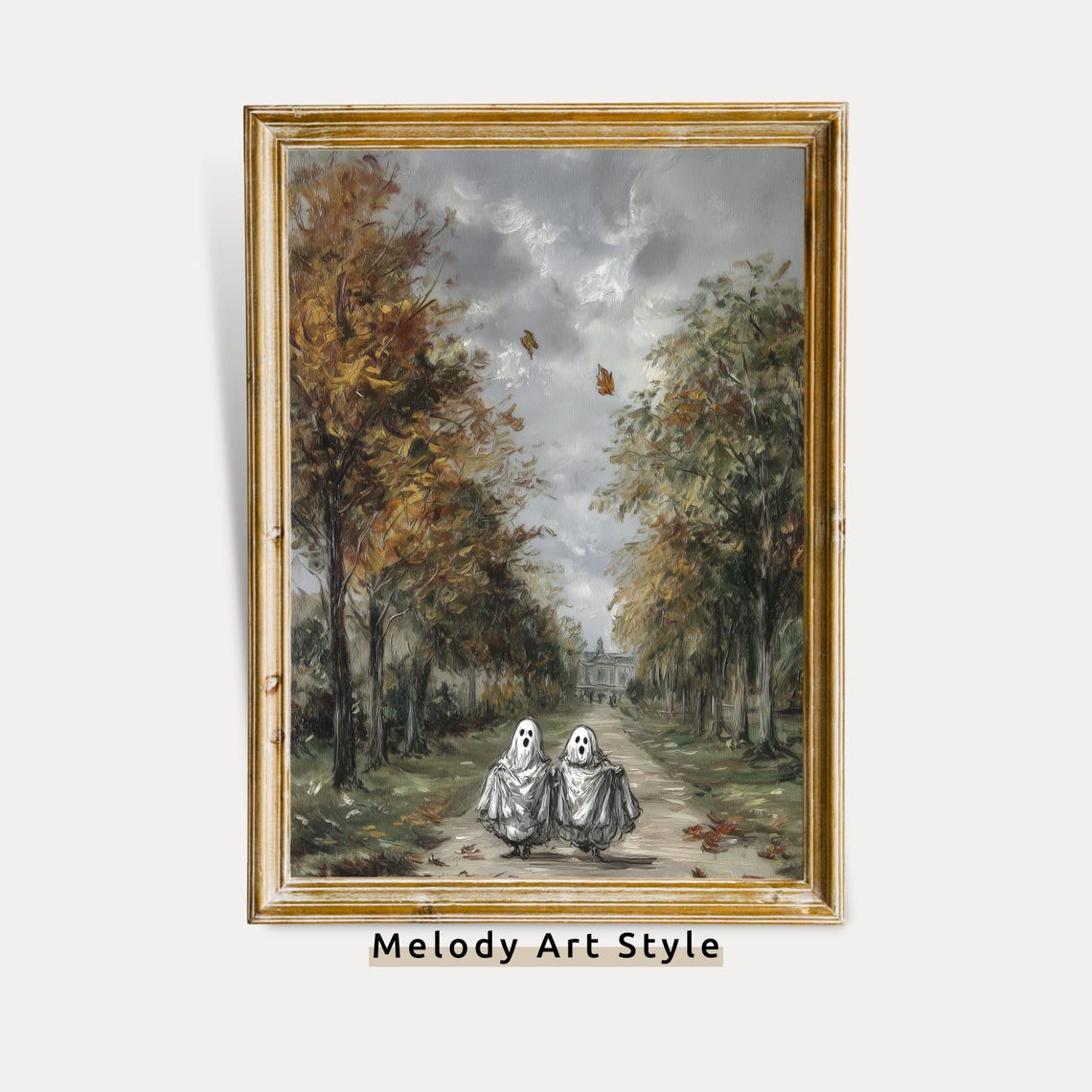 Moody Couple Wall Art Dark Academia Halloween Print Spooky Fall Decor Gothic P613