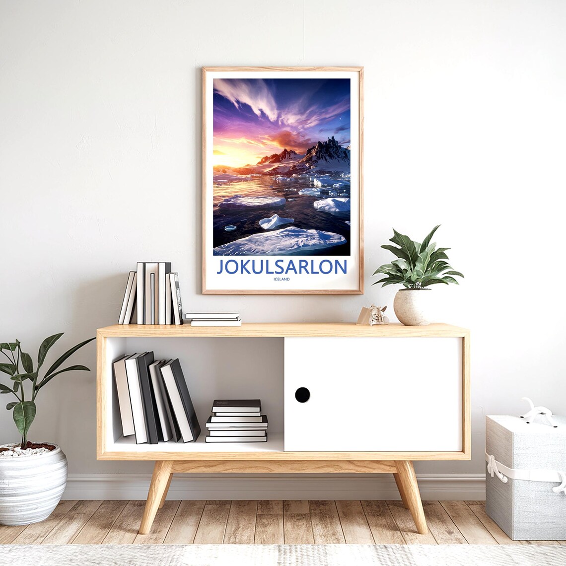 Jokusarlon Iceland Golden Sunset Over Ice Floes Photo Poster - Image 2