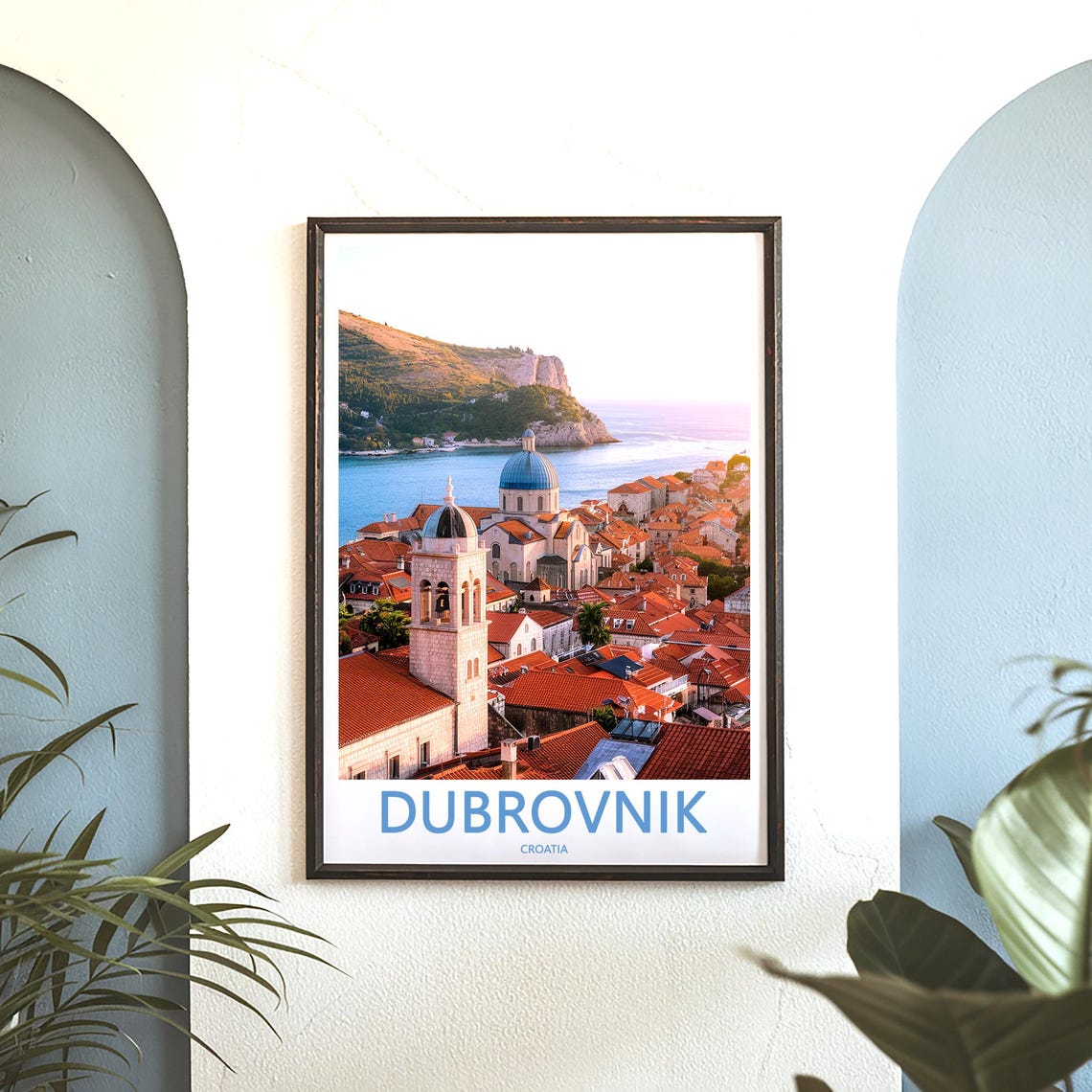 Dubrovnik Old Town Rooftops Sunset Bell Tower Photo Travel Poster - Image 3