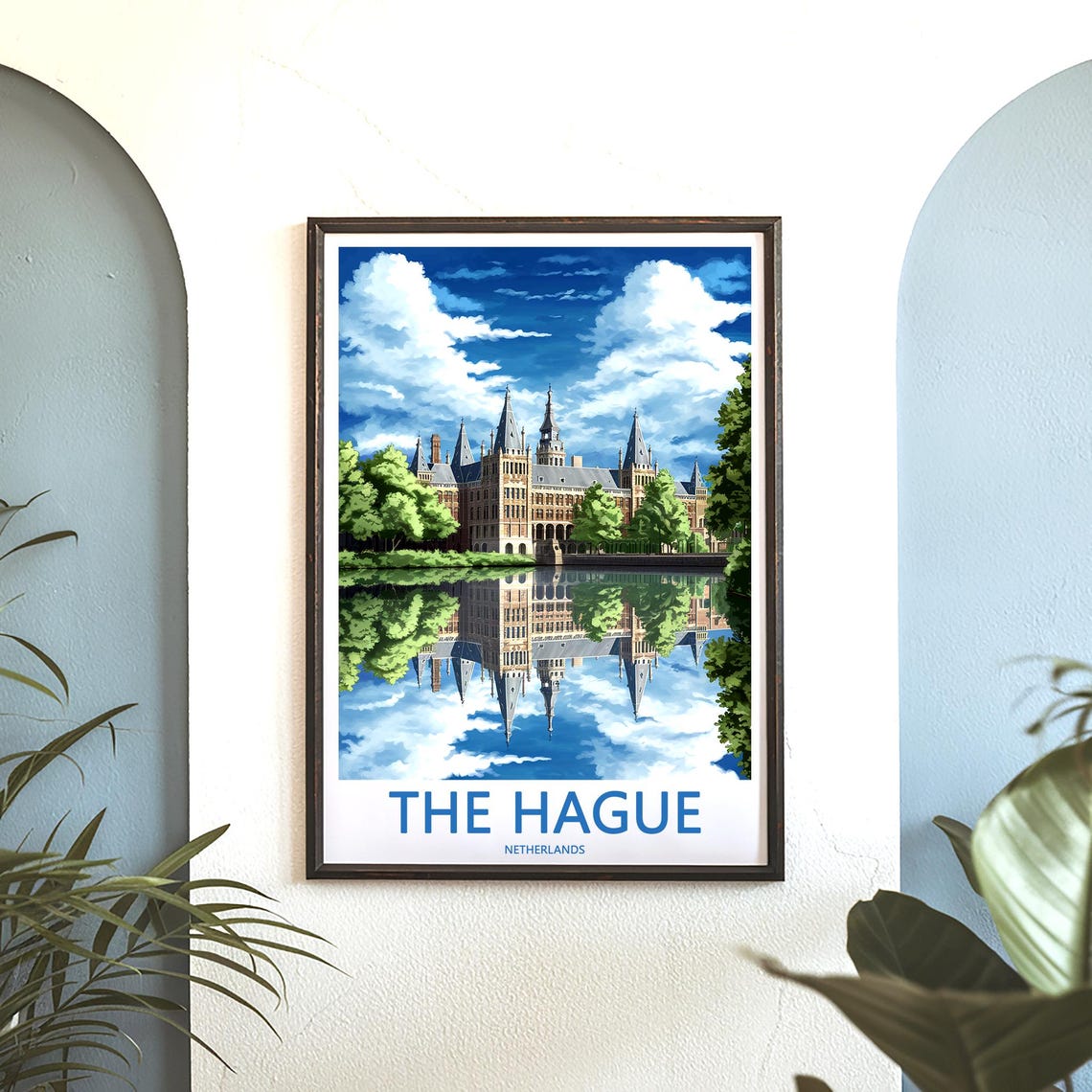 The Hague Palace Anime Illustration Mirror Reflection Poster - Image 3