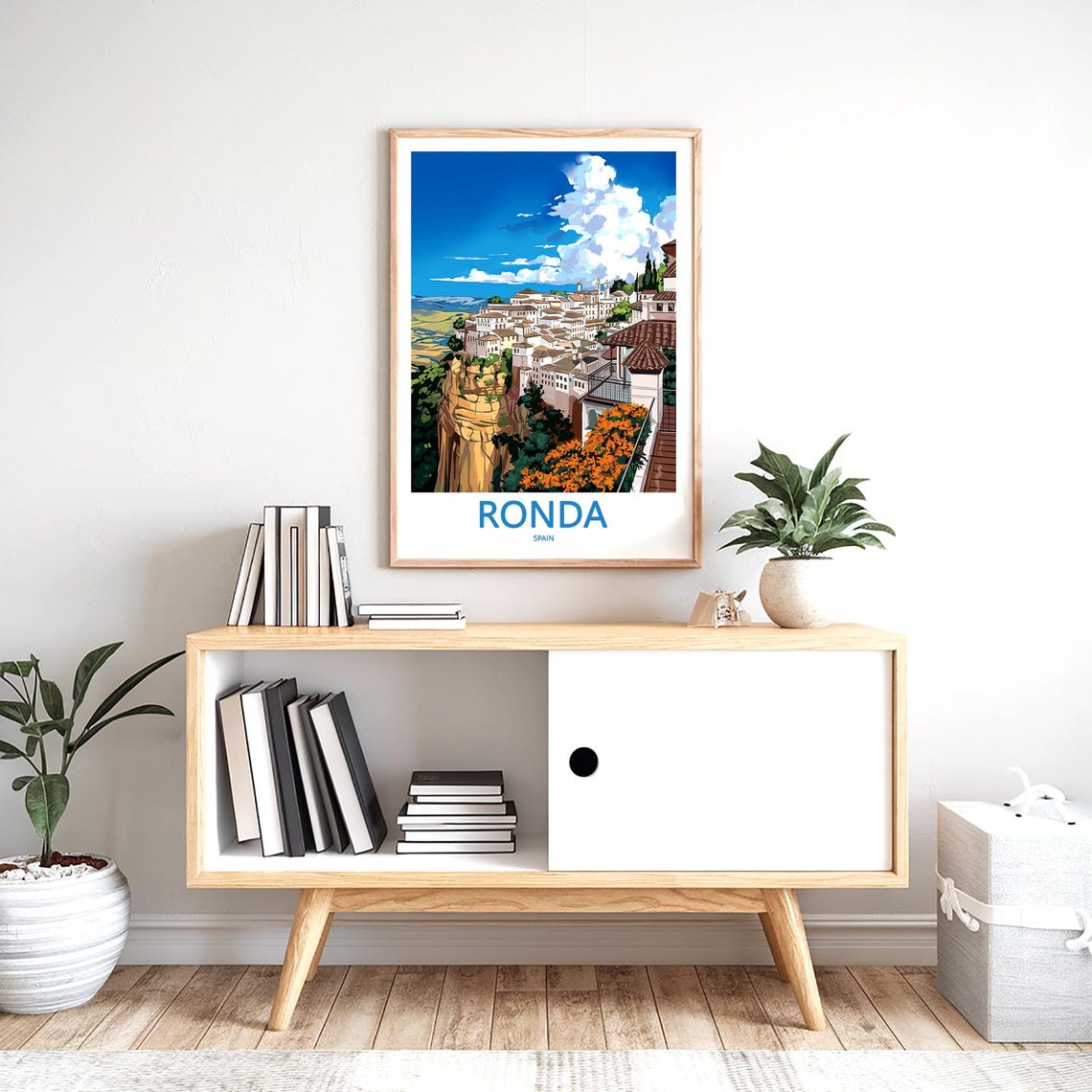 Ronda El Tajo Gorge Cliffs with Flower Terrace Travel Poster - Image 2