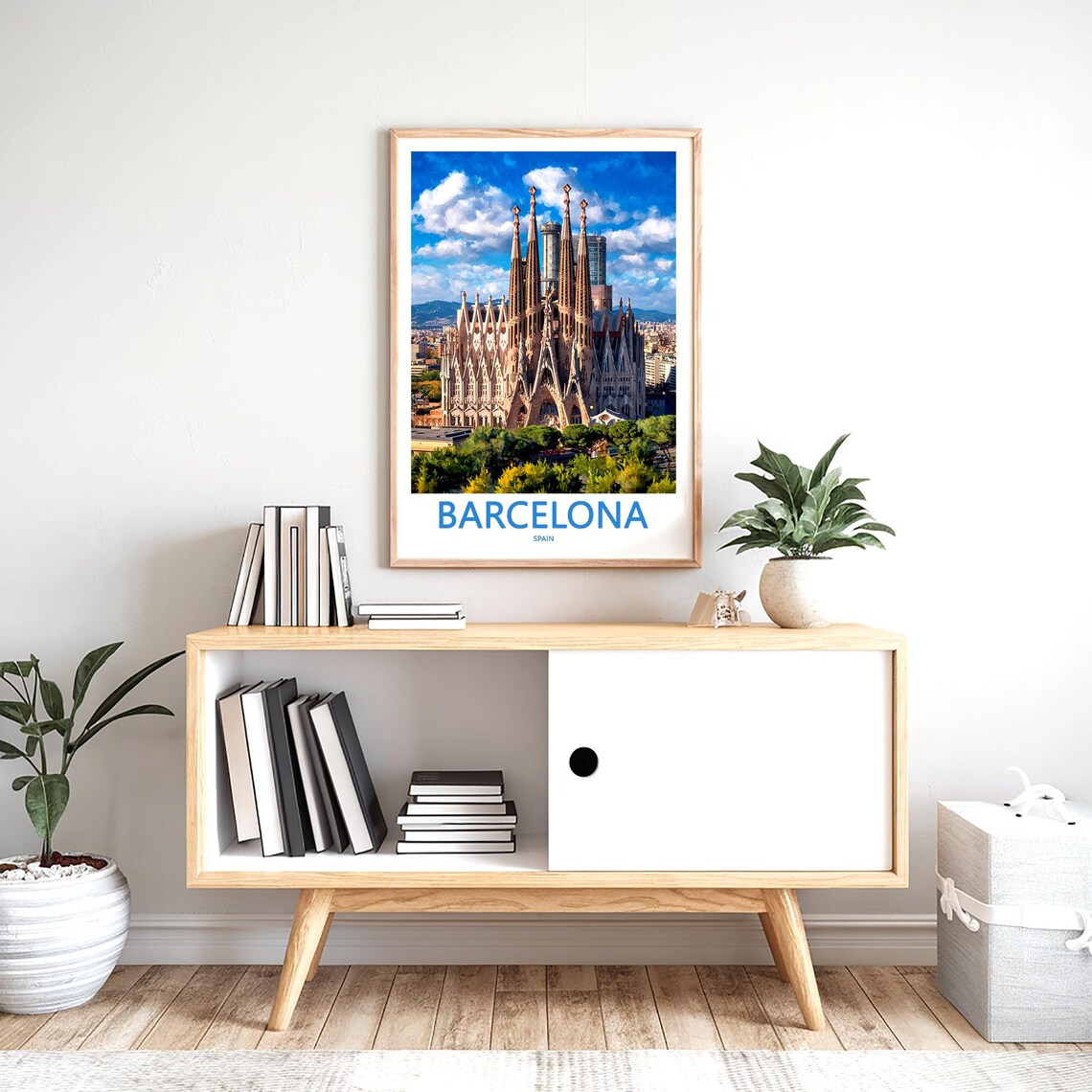 Barcelona Sagrada Familia Elevated View City Skyline Travel Poster - Image 2