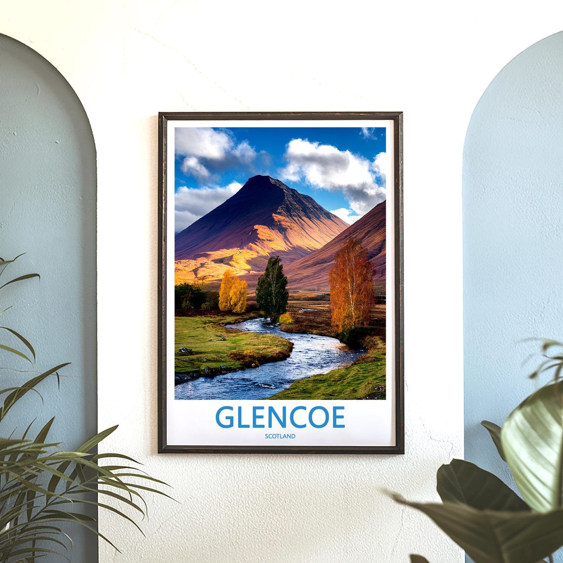 Glencoe Scotland Dark Peak Autumn Burn Valley Photo View Poster - Image 3