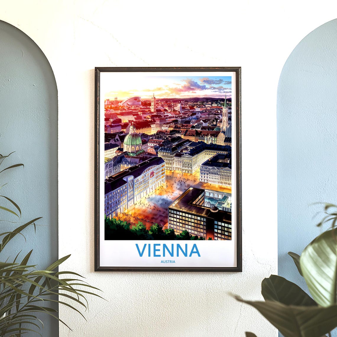 Vienna Austria Sunset City Panorama Over Historic Center Poster - Image 3