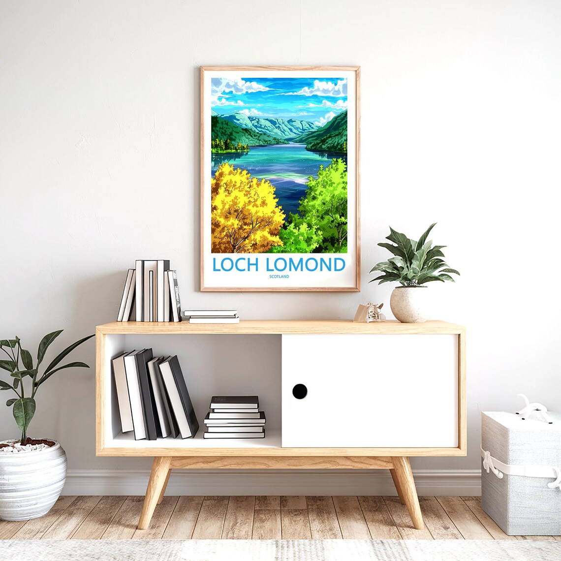 Loch Lomond Scotland Golden Autumn Trees Mountain Lake Poster - Image 2